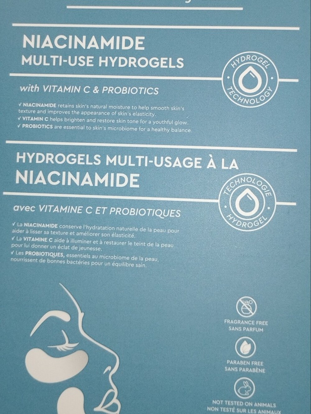 Niacinamide Multi-Use Hydrogels with Vitamin C & Probiotics - Blue